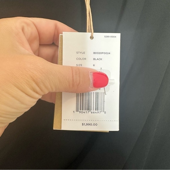 Michael Kors Collection Size 6 Black Draped Long-Sleeve Dress Midi - Picture 6 of 7